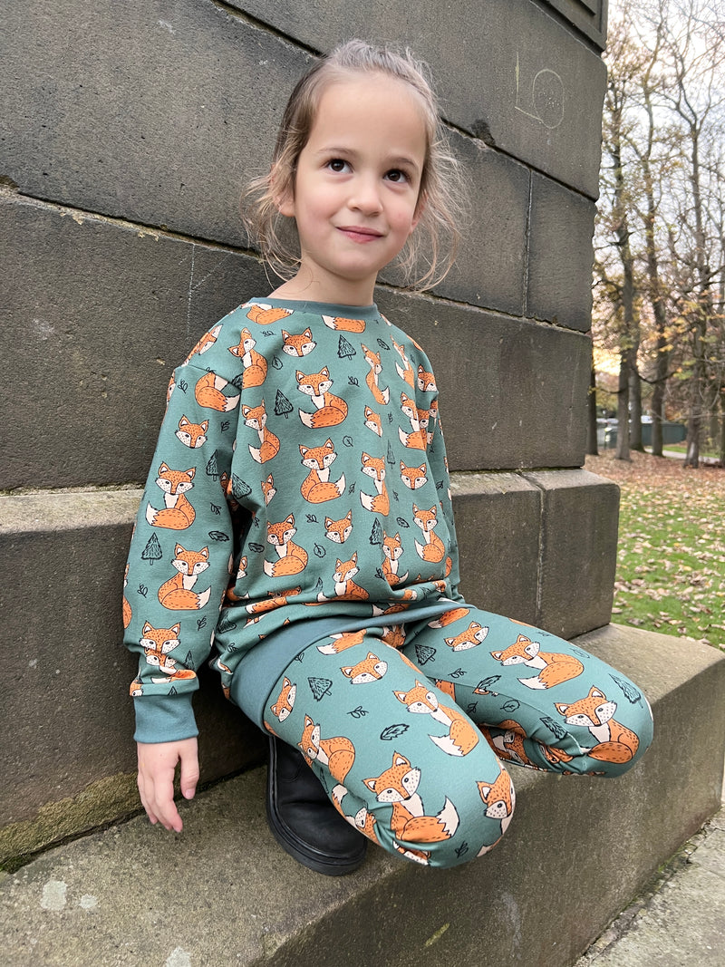 Khaki Green Foxes Baby and Children's Leggings