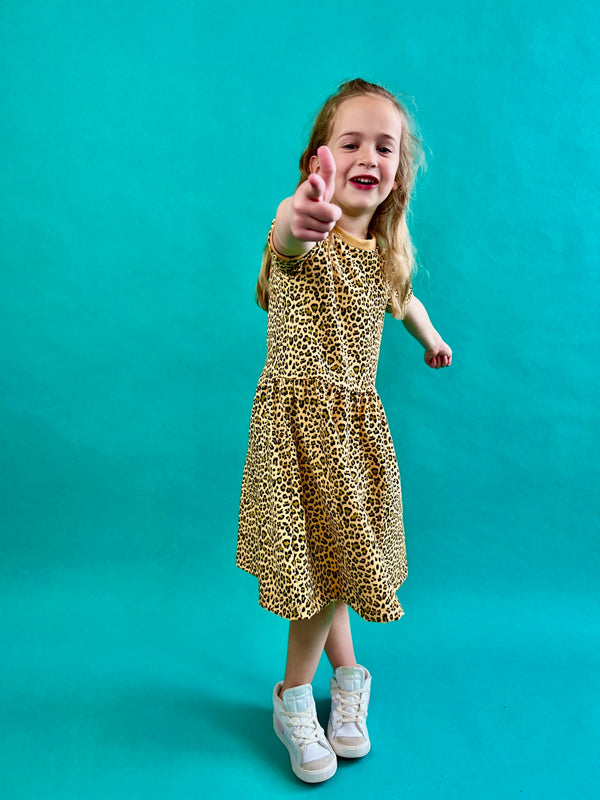 Yellow Leopard Print Baby and Children's Dress