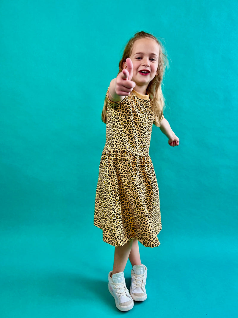 Bear Babe Yellow Leopard Print Baby and Children s Dress