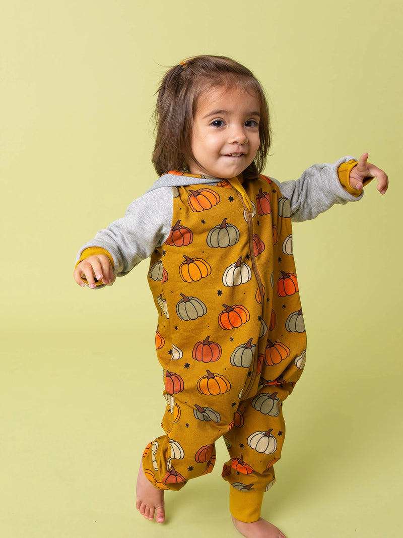 Ochre Pumpkins Baby and Children's Hooded Romper