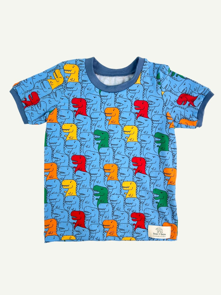 Blue T-Rex Baby and Children's T-shirt