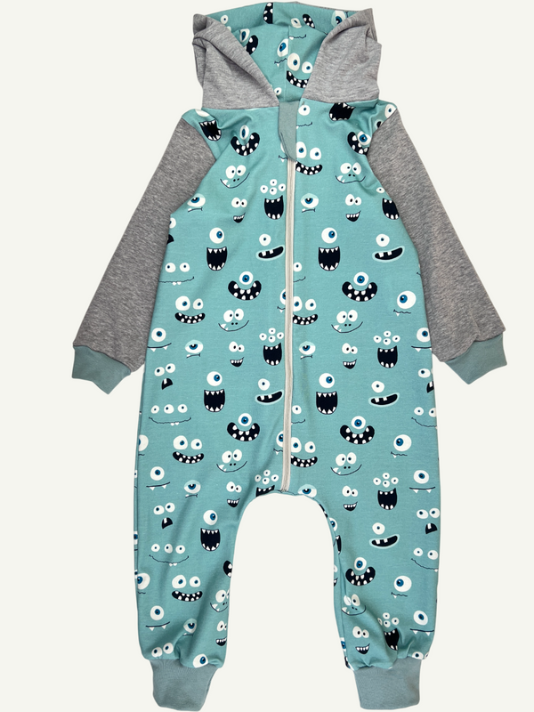 Monster Smiles Baby and Children's Hooded Romper