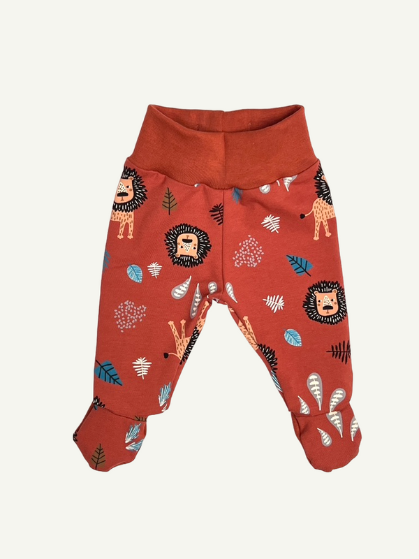 Rust Lions Baby and Children's Footed Leggings