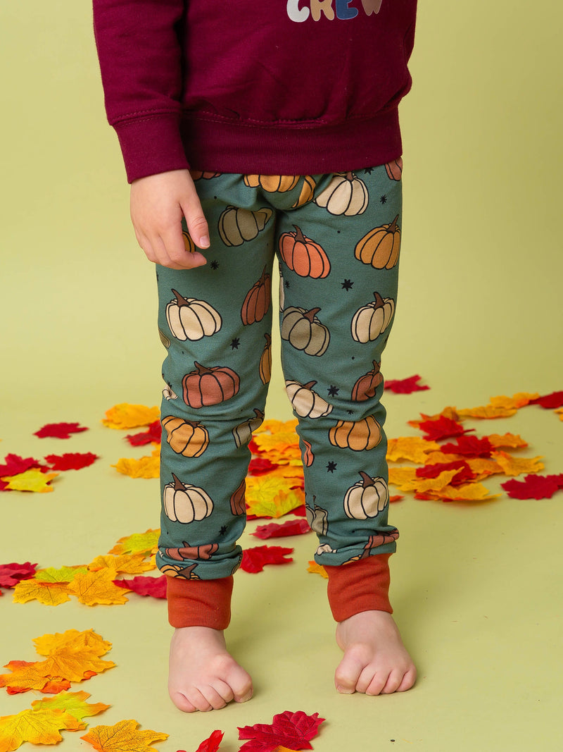 Khaki Green Pumpkins Baby and Children's Leggings