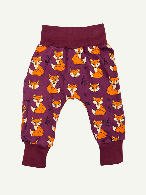 Burgundy Foxes Baby and Children's Harem Pants