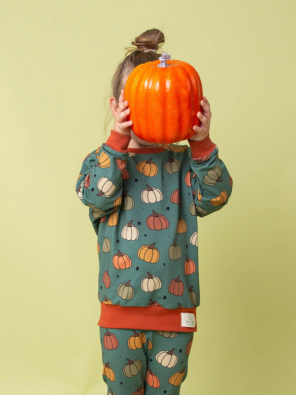 Khaki Green Pumpkins Baby and Children's Sweater