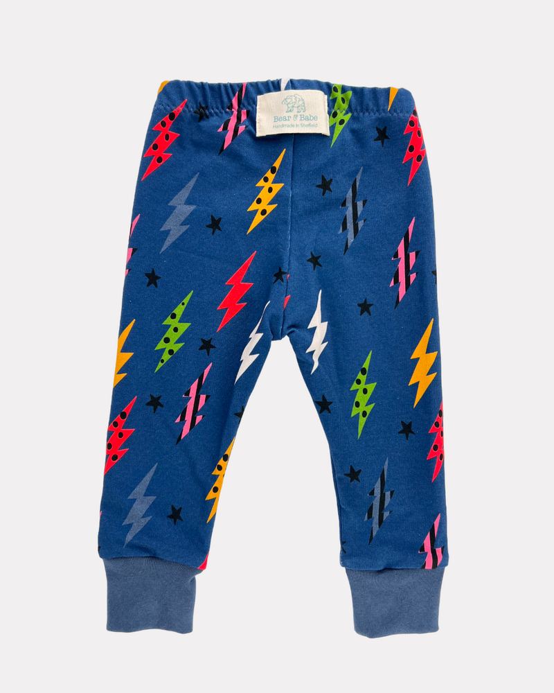 Navy Lightning Bolts Baby and Children's Leggings Outlet