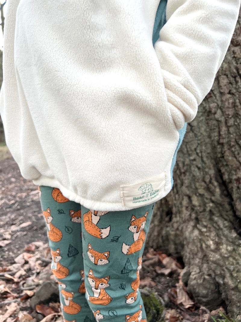 Aqua & Cream Toddler and Children's 1/2 Zip Fleece