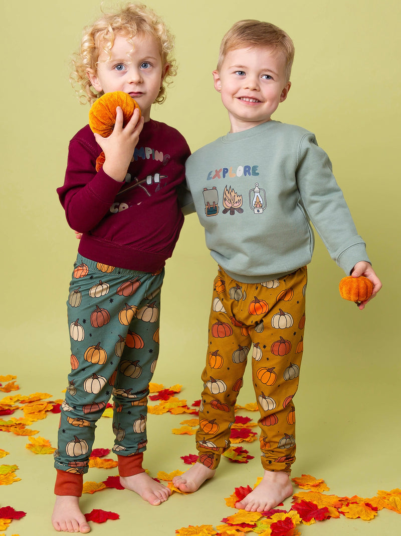 Khaki Green Pumpkins Baby and Children's Leggings