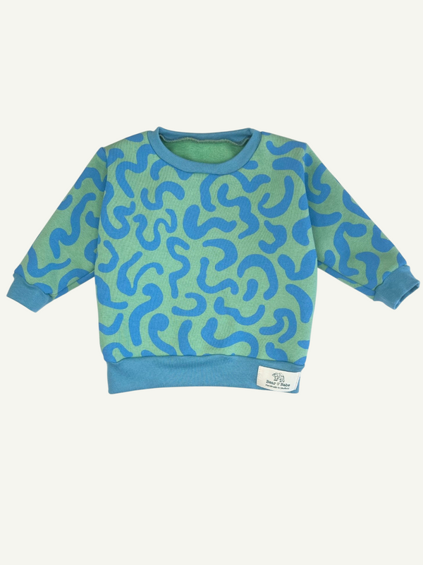 Green Squiggles Baby and Children's Sweater