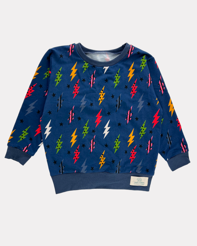 Navy Lightning Bolts Baby and Children's Sweater Outlet