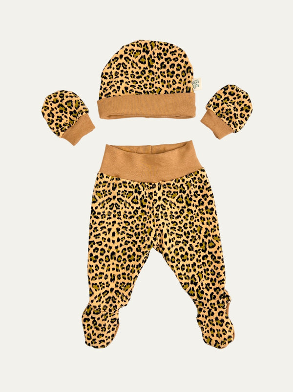 Yellow Leopard Print Newborn Baby Set