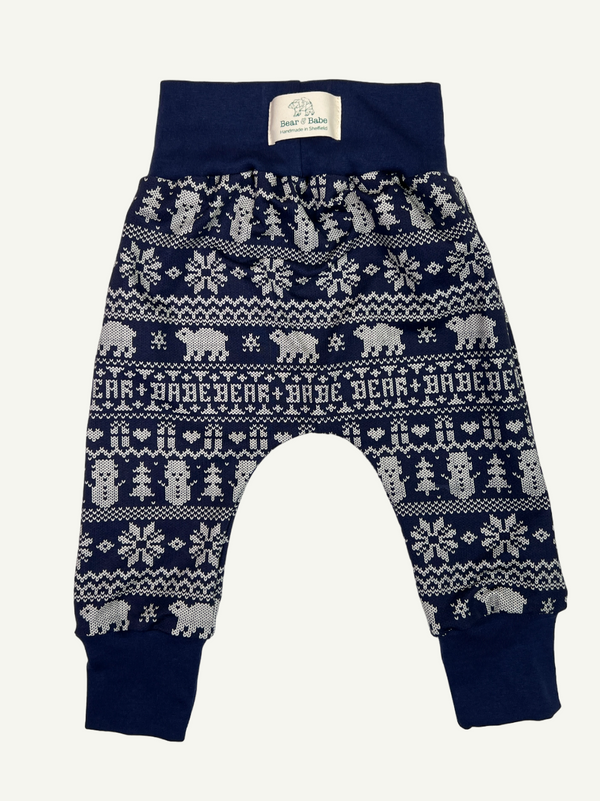 Navy Bear & Babe Fair Isle Baby and Children's Harem Pants