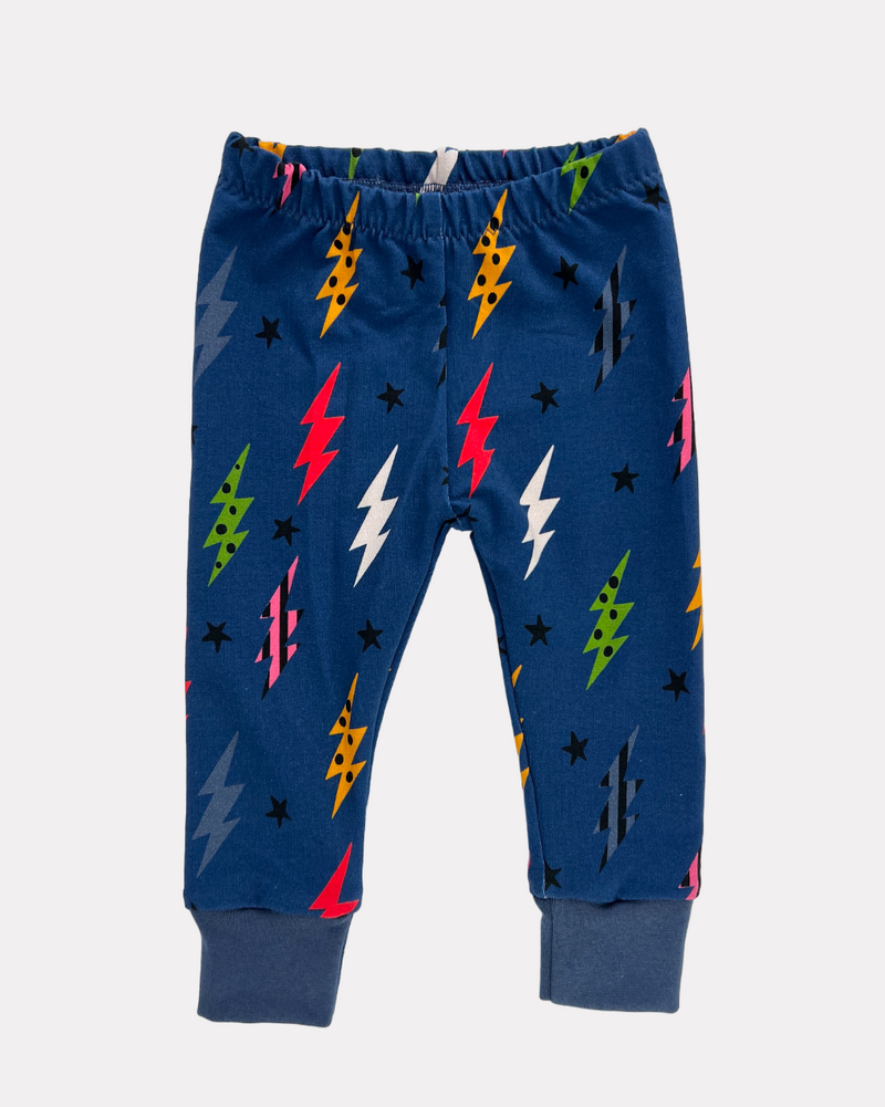 Navy Lightning Bolts Baby and Children's Leggings Outlet