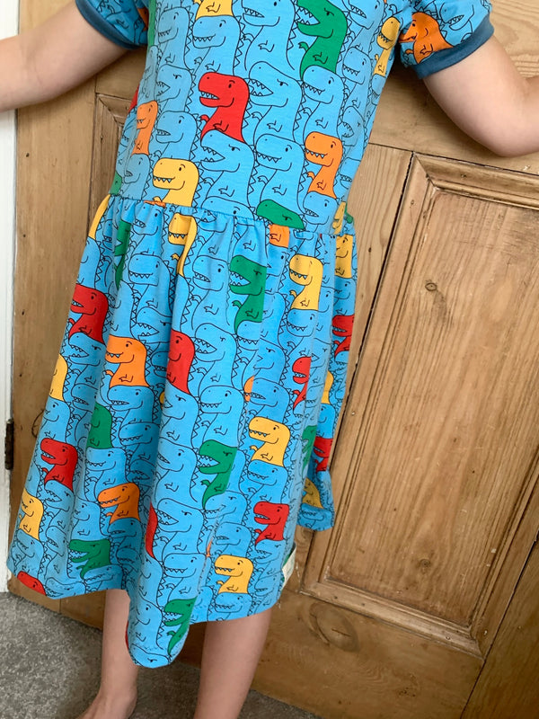 Blue T-Rex Baby and Children's Dress
