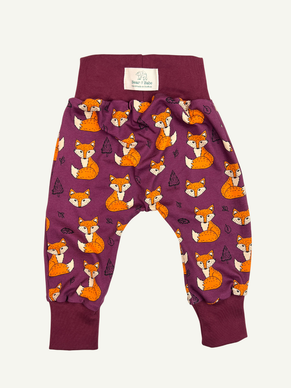 Burgundy Foxes Baby and Children's Harem Pants