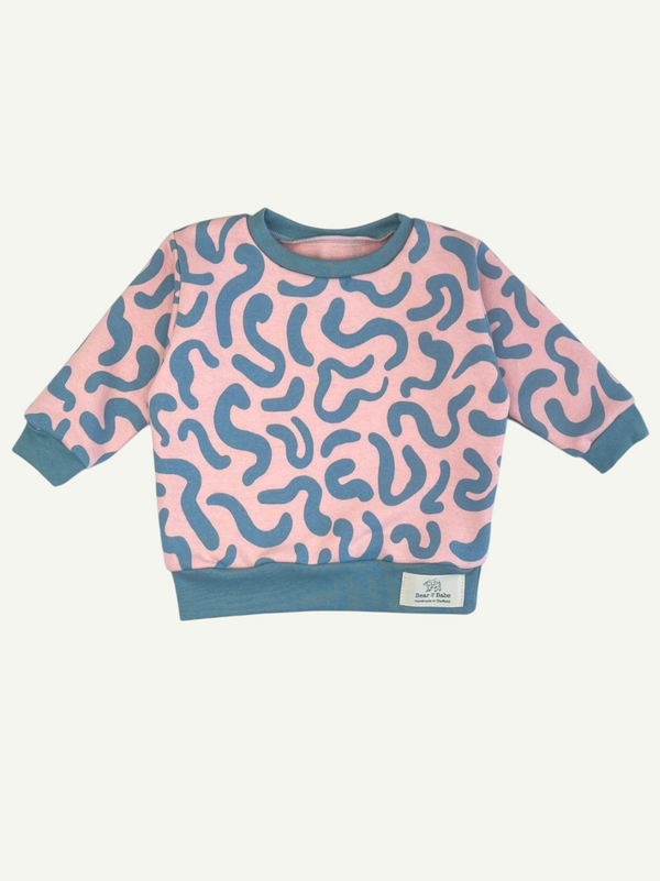 Pink Squiggles Baby and Children's Sweater