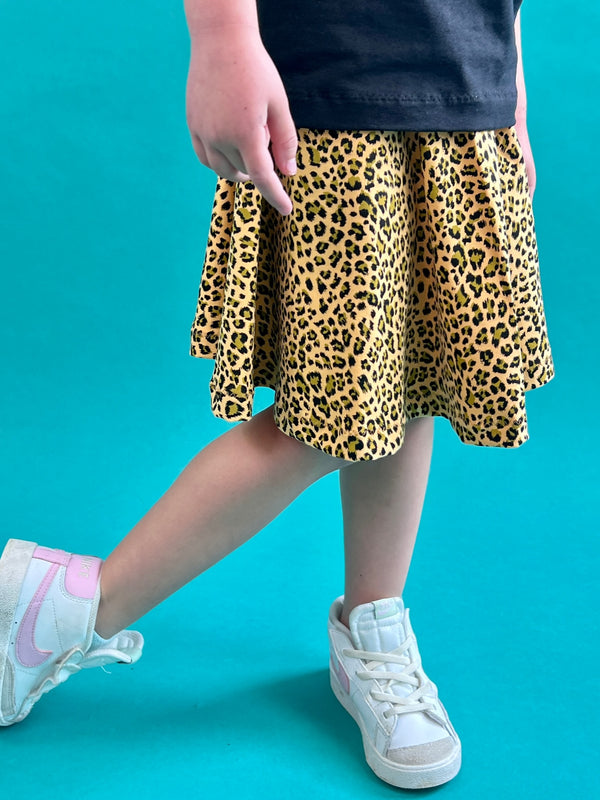 Yellow Leopard Print Baby and Children's Skirt