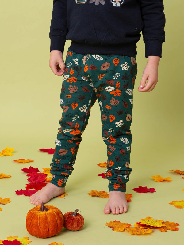 Green Autumn Leaves Baby and Children's Leggings