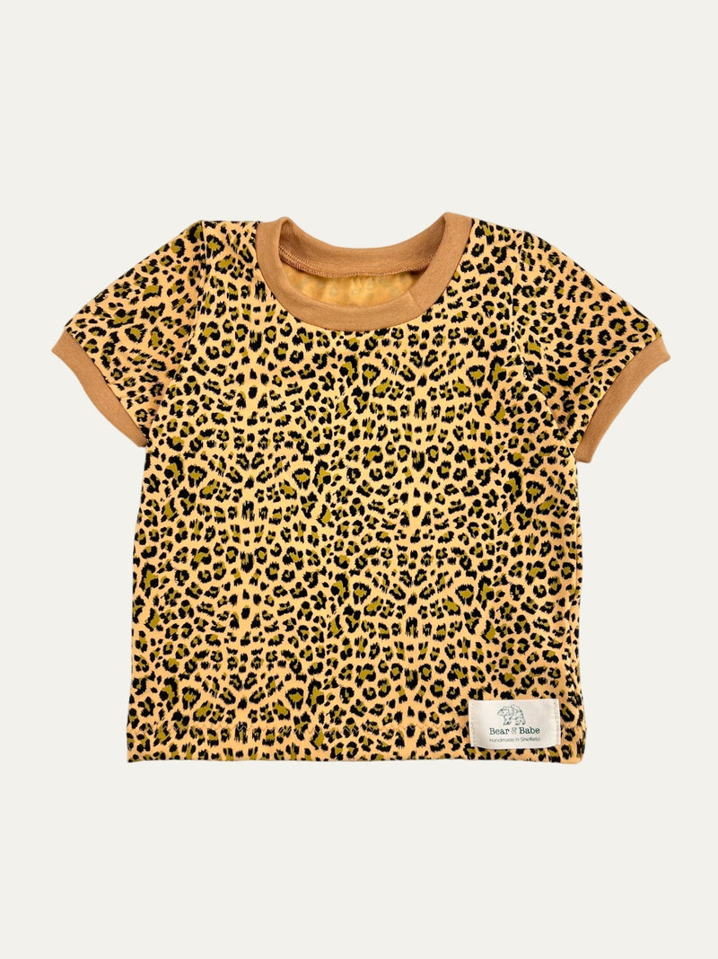 Yellow Leopard Print Baby and Children's T-shirt