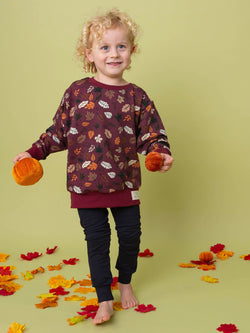 Burgundy Autumn Leaves Baby and Children's Sweater