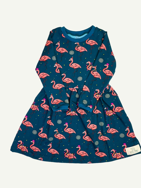 Flamingo Christmas Disco Baby and Children's Dress