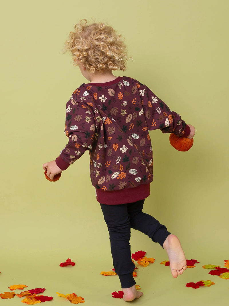 Burgundy Leaves Baby and Children's Sweater