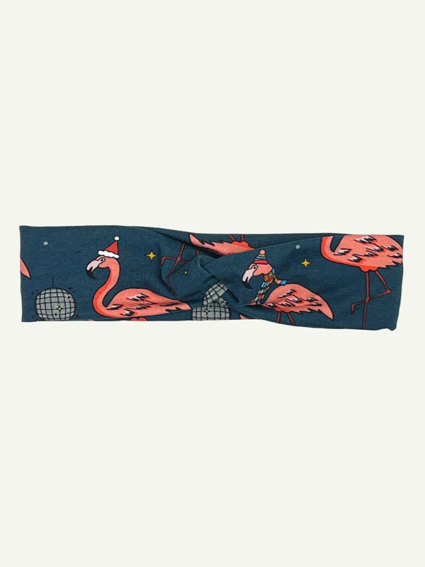 Flamingo Christmas Disco Baby and Children's Twist Headband