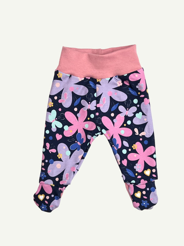 Midnight Luna Floral Baby and Children's Footed Leggings