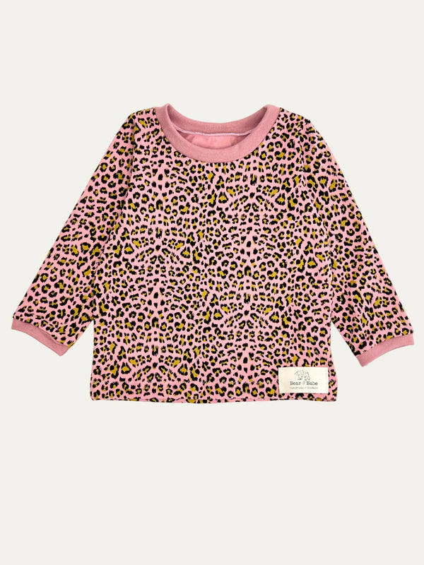 Pink Leopard Print Baby and Children's Long Sleeved Tee