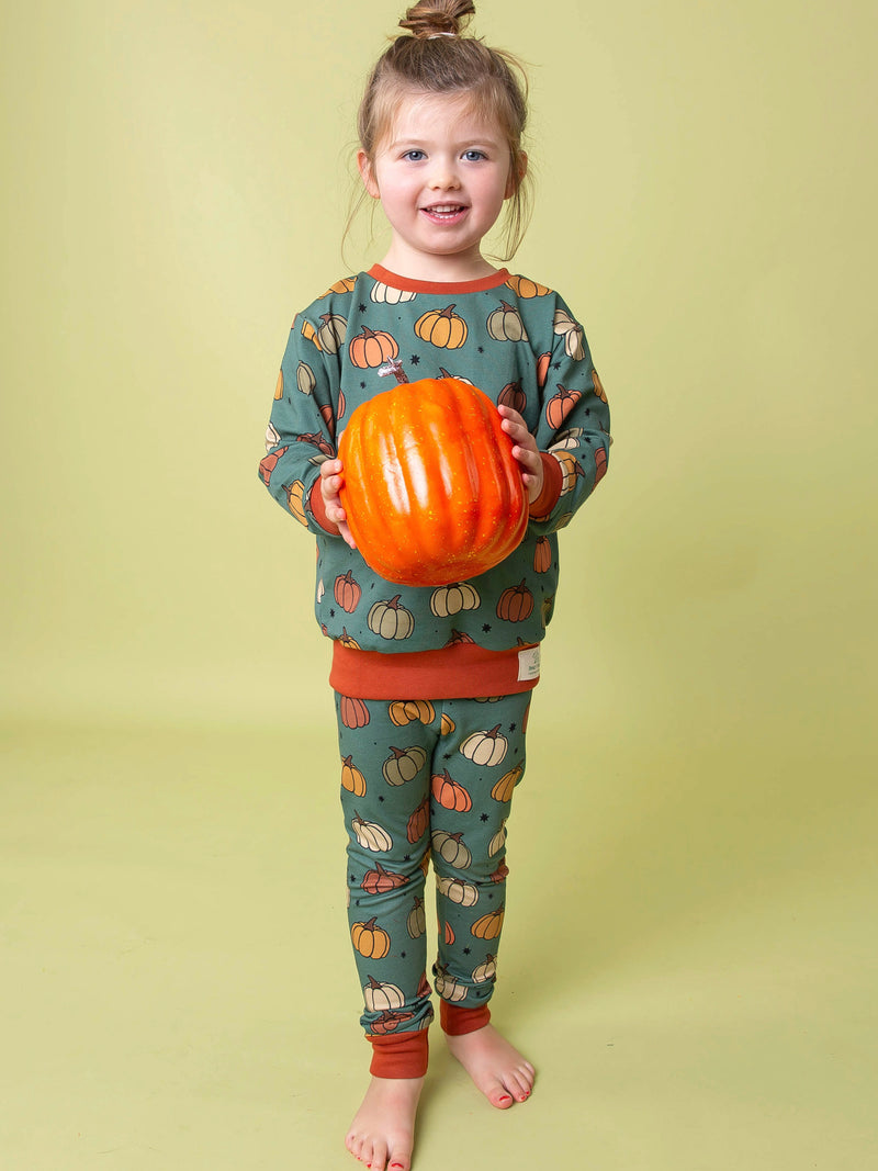 Khaki Green Pumpkins Baby and Children's Leggings