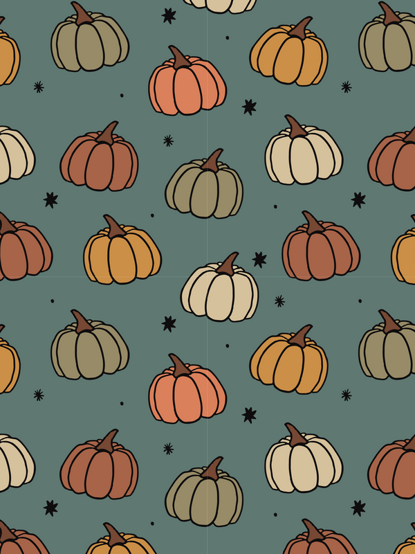 Khaki Green Pumpkins Baby and Children's Footed Leggings