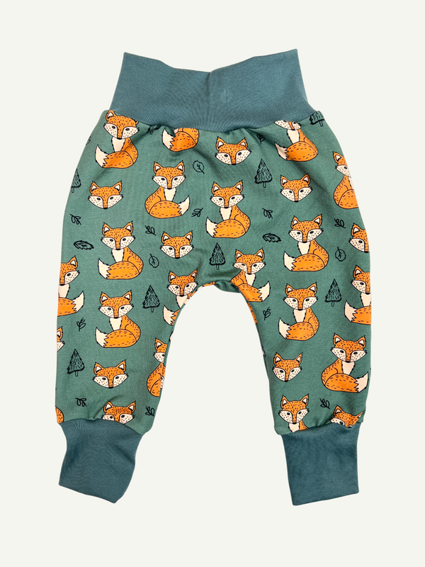 Khaki Green Foxes Baby and Children's Harem Pants