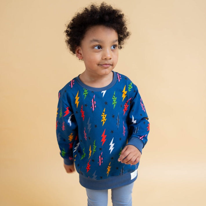 Navy Lightning Bolts Baby and Children's Sweater Outlet