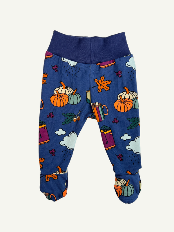 Blue Autumn Days Baby and Children's Footed Leggings