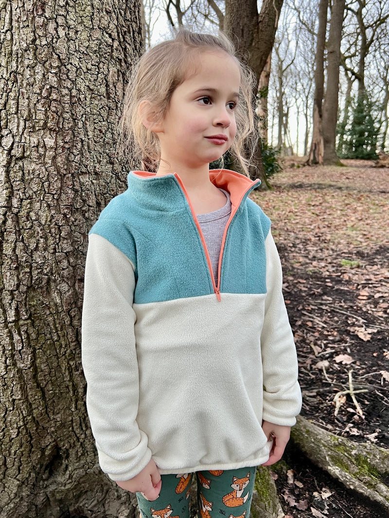 Aqua & Cream Toddler and Children's 1/2 Zip Fleece