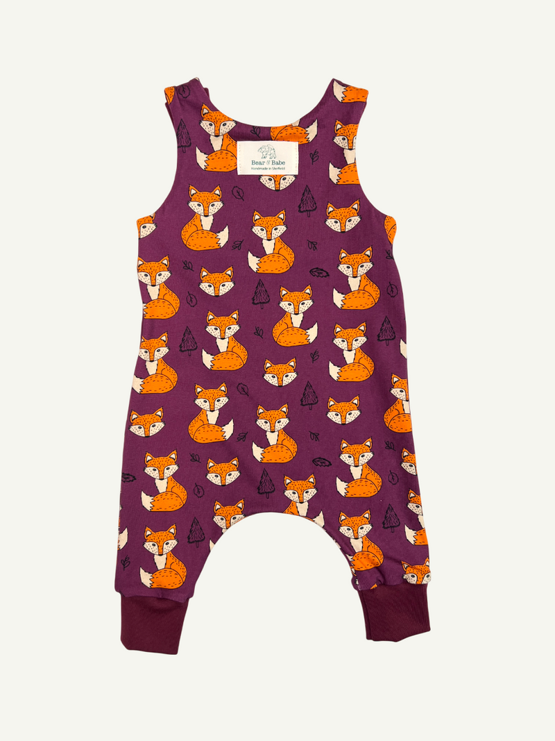 Burgundy Foxes Baby and Children's Romper