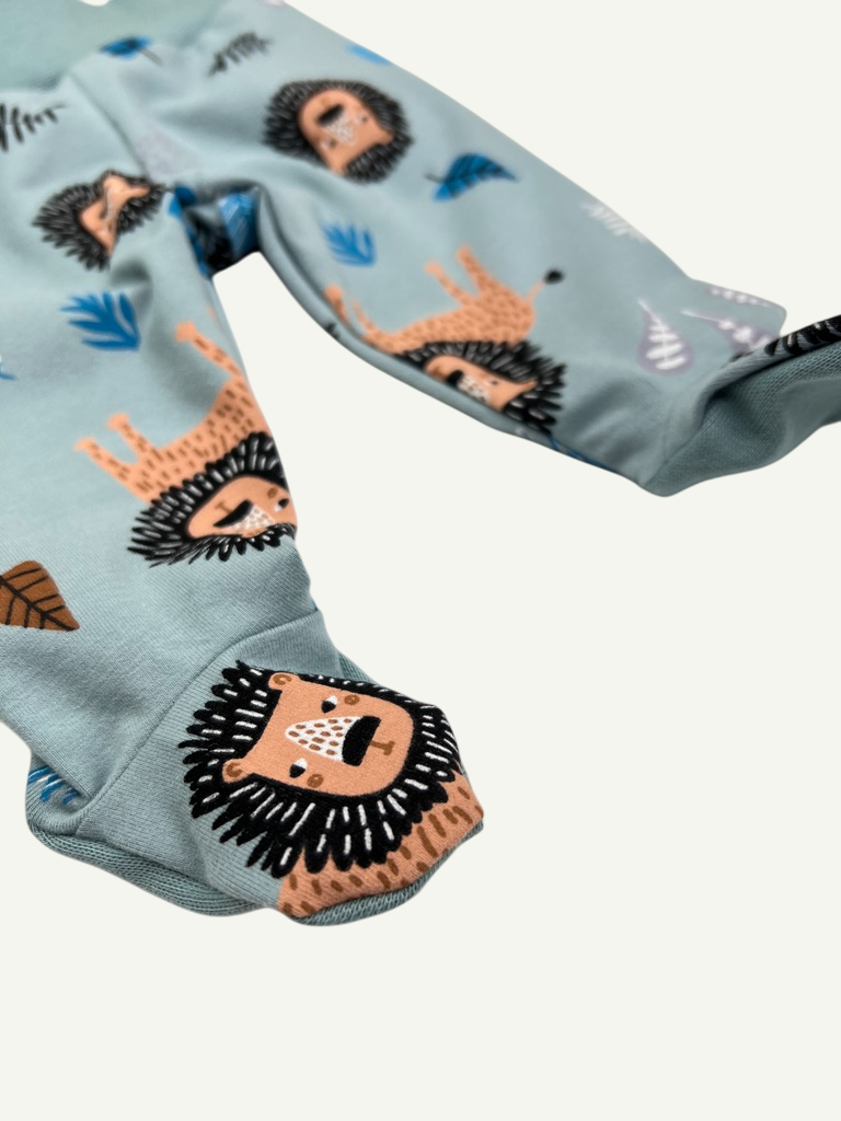 Mint Lions Baby and Children's Footed Leggings