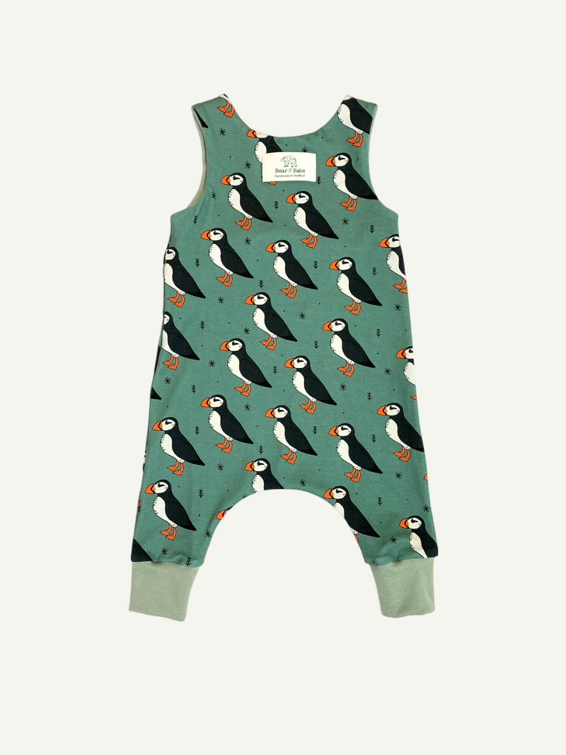 Green Puffins Baby and Children's Romper