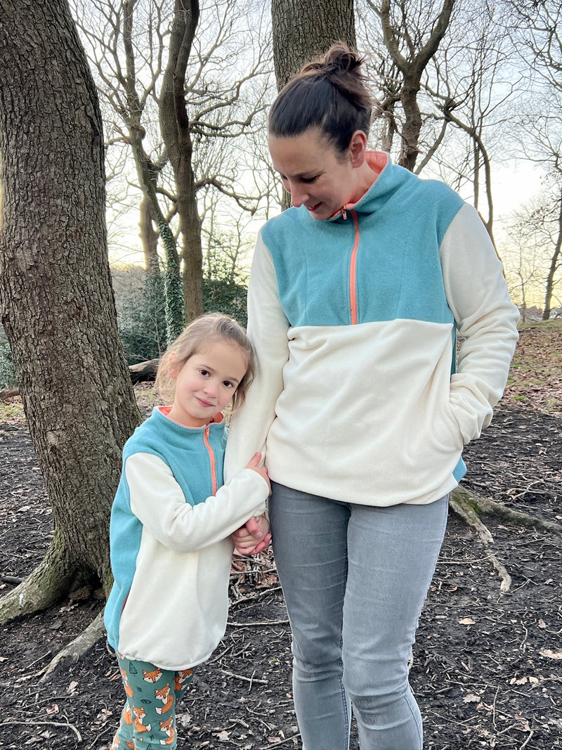 Aqua & Cream Toddler and Children's 1/2 Zip Fleece