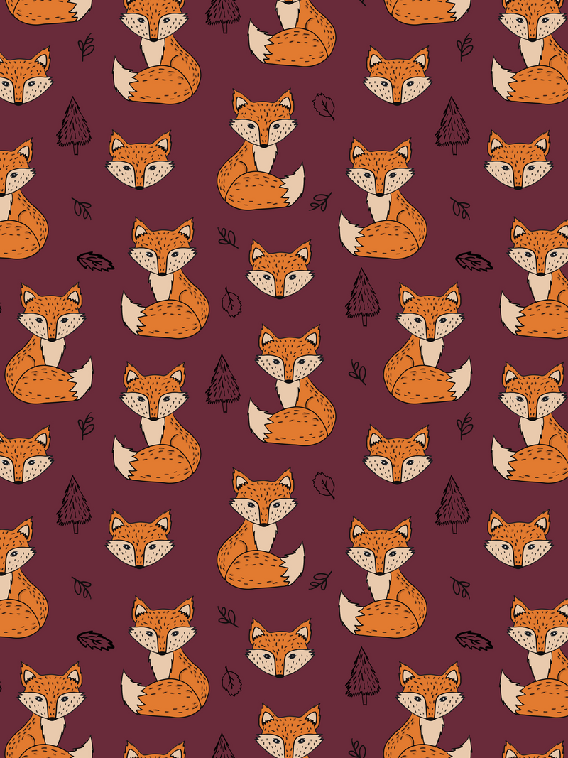 Burgundy Foxes Baby and Children's Leggings