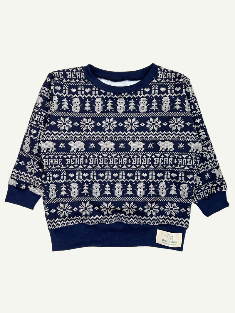 Navy Bear & Babe Fair Isle Baby and Children's Sweater