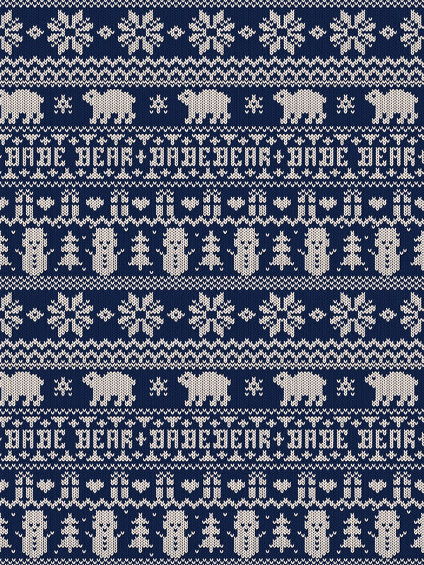 Navy Bear & Babe Fair Isle Baby and Children's Hooded Romper