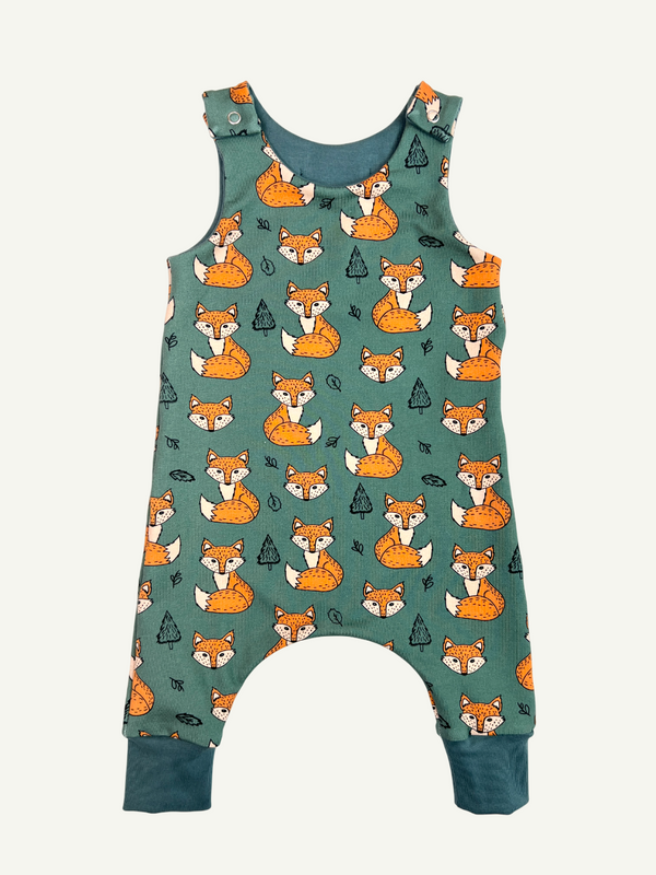 Khaki Green Foxes Baby and Children's Romper