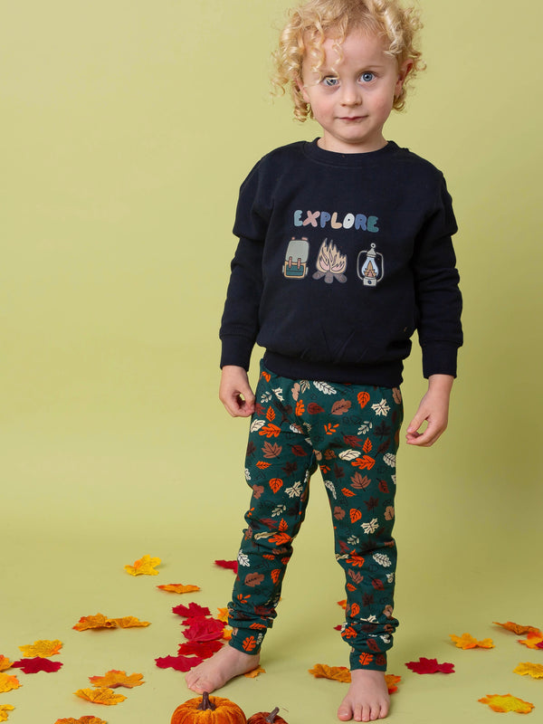 Green Autumn Leaves Baby and Children's Leggings