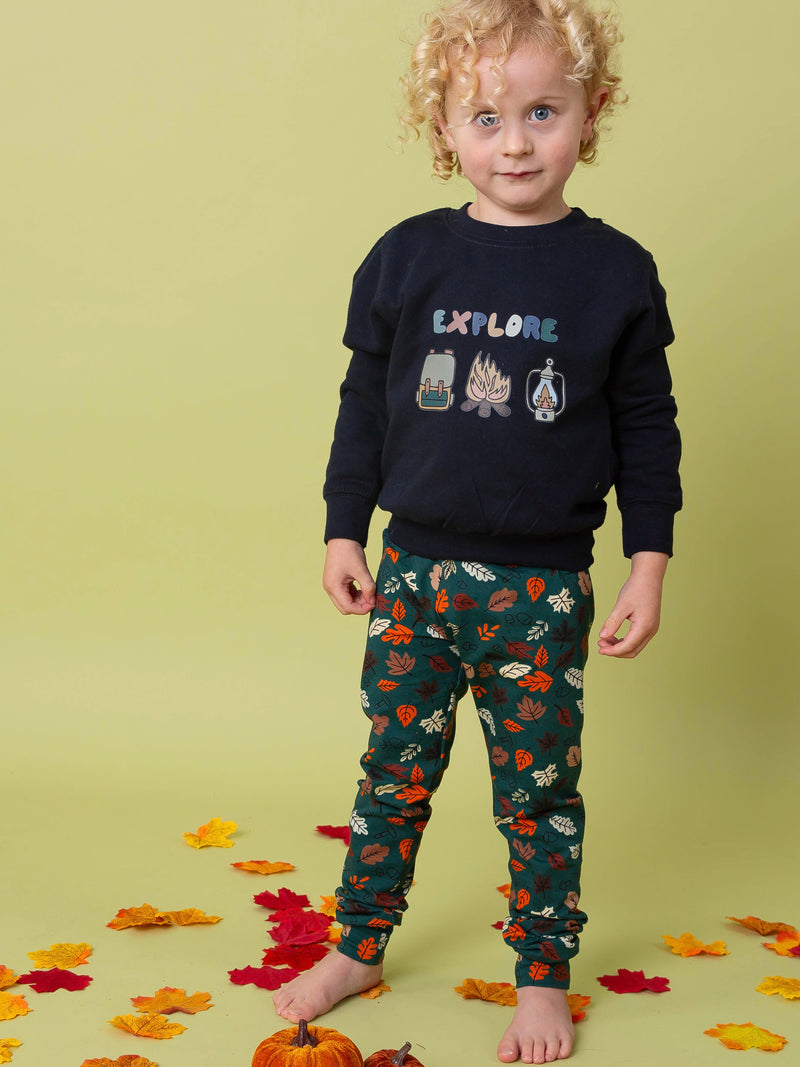 Green Autumn Leaves Baby and Children's Leggings