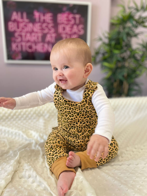 Yellow Leopard Print Baby and Children's Romper