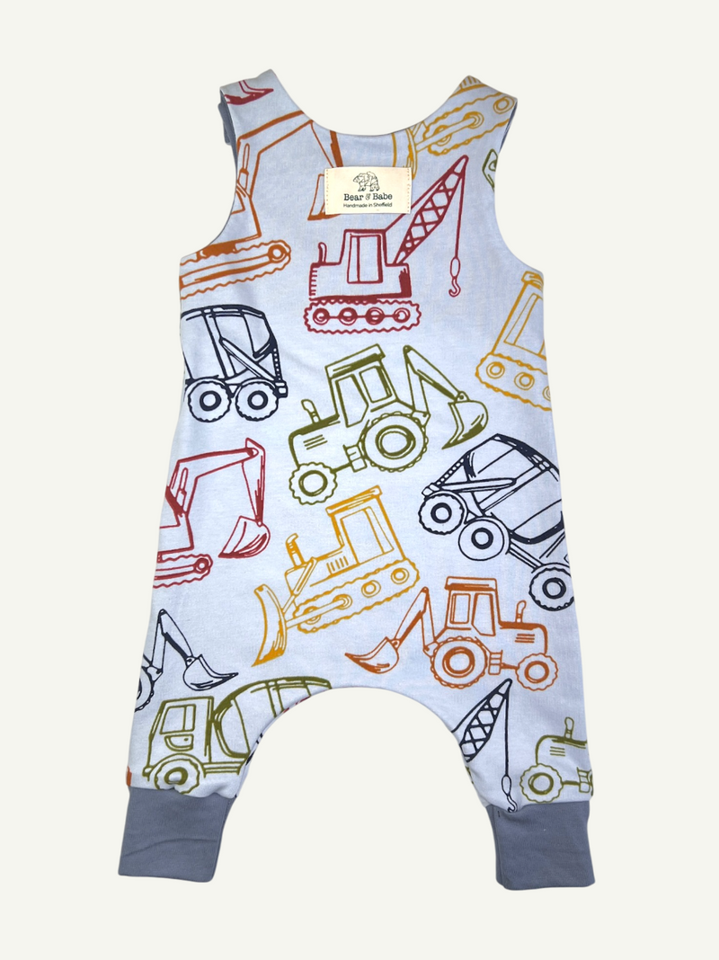 Blue Construction Site Baby and Children's Romper