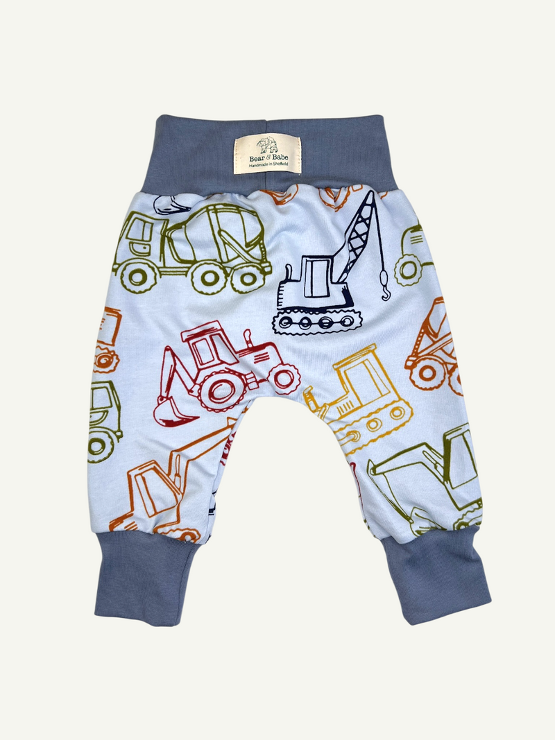 Blue Construction Site Baby and Children's Harem Pants