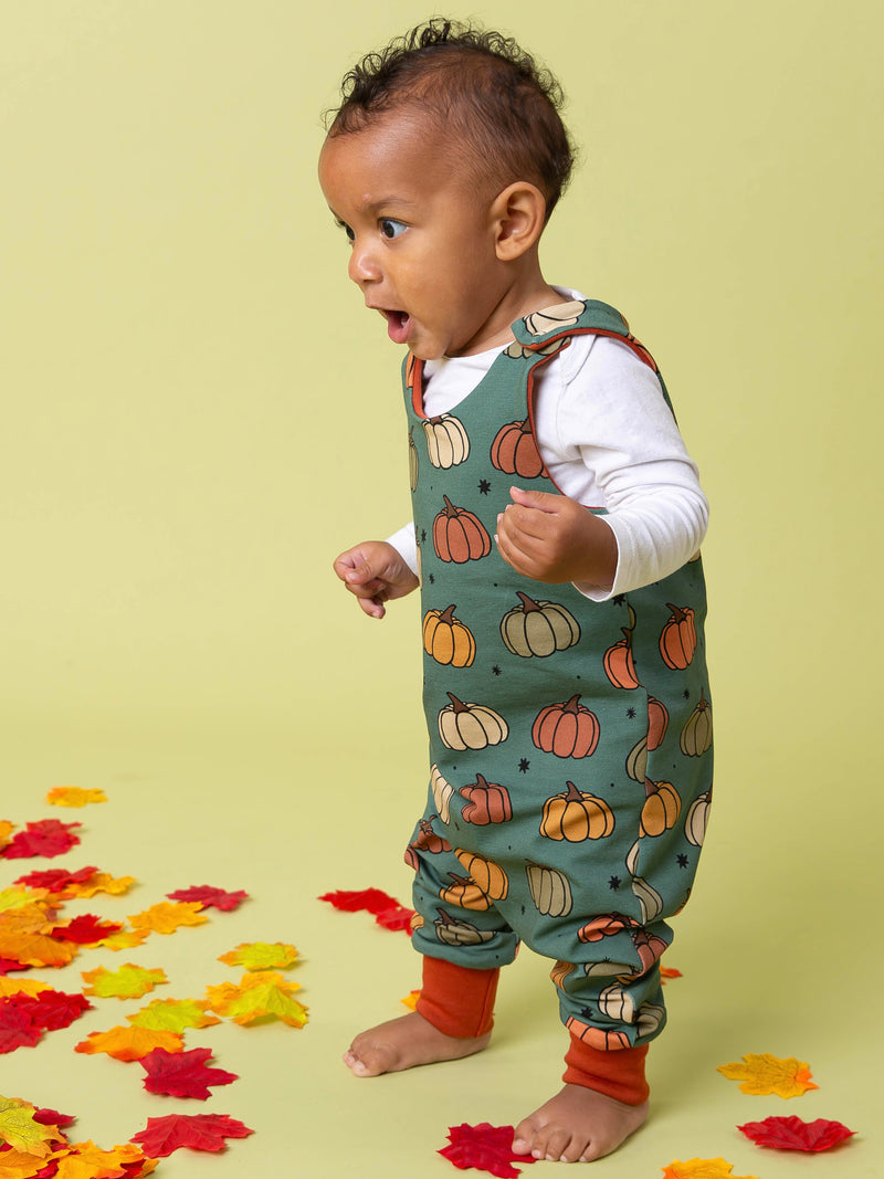 Khaki Green Pumpkins Baby and Children's Romper